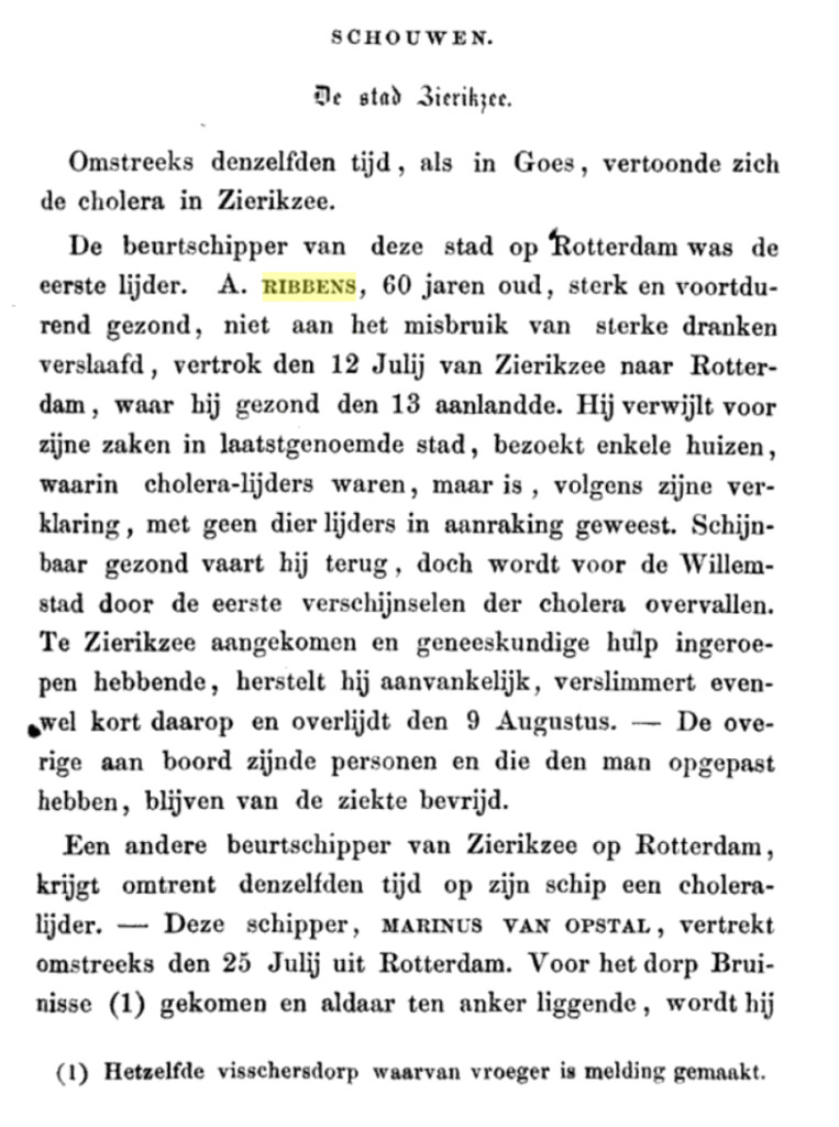 antony ribbens cholera