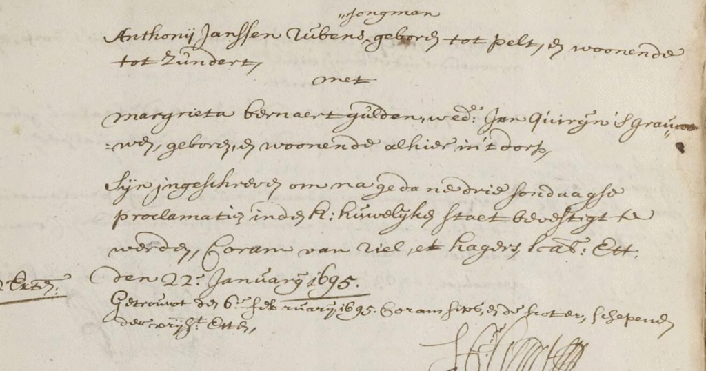 rubens x guldens 1695